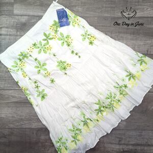 J.H. Collection Painted Garden Midi Skirt Size 14